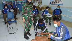 Prajurit Satkes Kodiklatal Gelar Latihan Fungsi Kesehatan TNI AL TA 2021