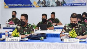 Prajurit Kodiklatal Ikuti Rakernisku II TNI Angkatan Laut TA 2021 Secara Virtual