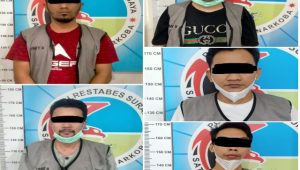 Satresnarkoba Polrestabes Surabaya Tangkap 5 Pengedar Narkoba