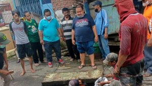 Antisipasi genangan air, Anggoro  Lurah Tanah Kali Kendinding Kerahkan Kerja Bakti Bersama Warga