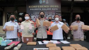 Polresta Malang Kota Berhasil Gagalkan Upaya Peredaran Ganja Seberat 14,5 KG