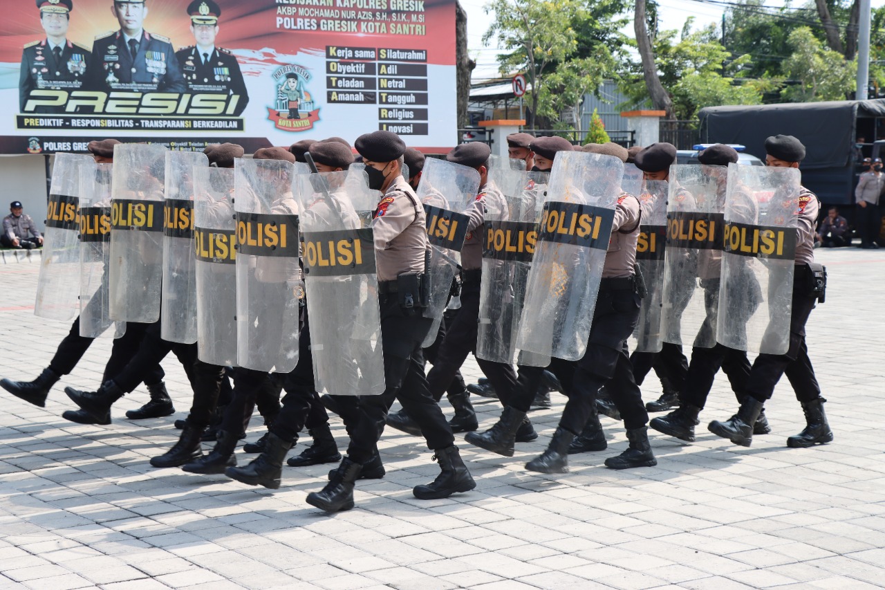 Polres Gresik Tingkatkan Kemampuan Pengendalian Massa Jelang Pilkades