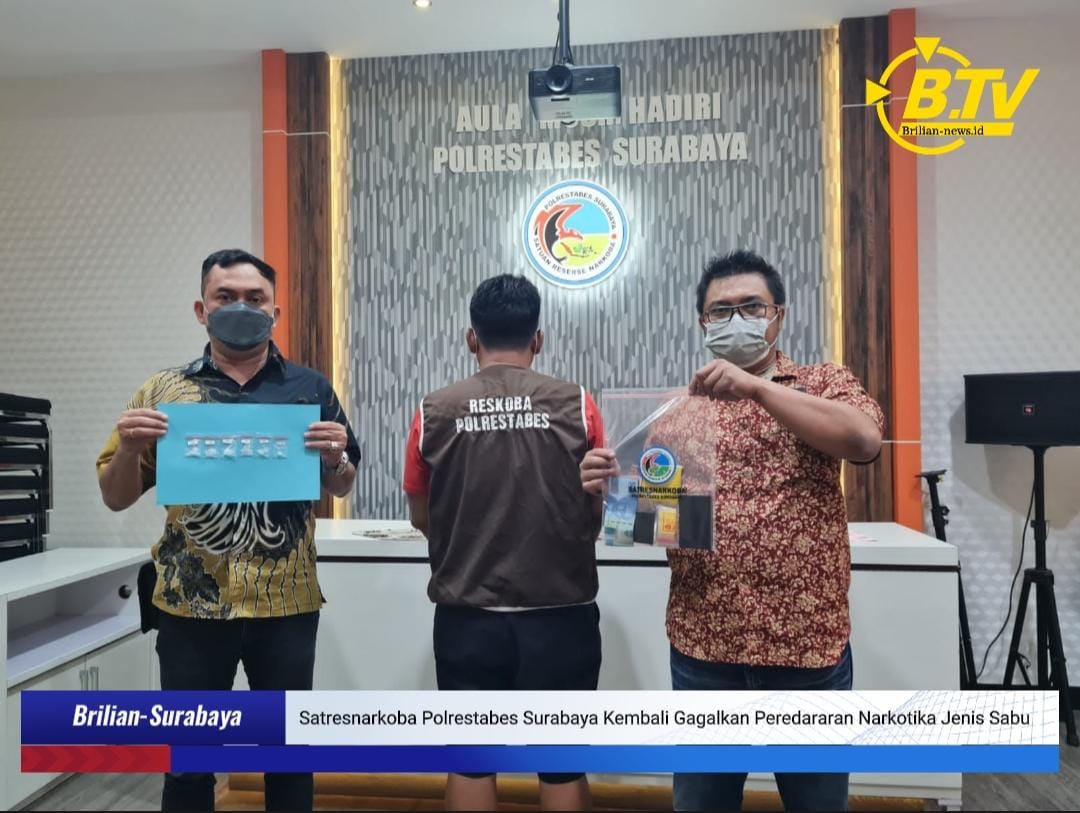 Satresnarkoba Polrestabes Surabaya Kembali Gagalkan Peredararan Narkotika Jenis Sabu