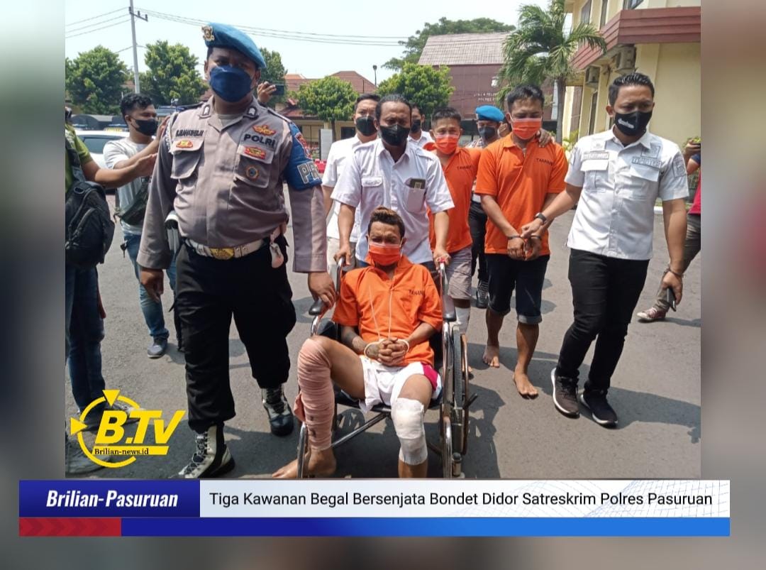 Tiga Kawanan Begal Bersenjata Bondet Didor Satreskrim Polres Pasuruan