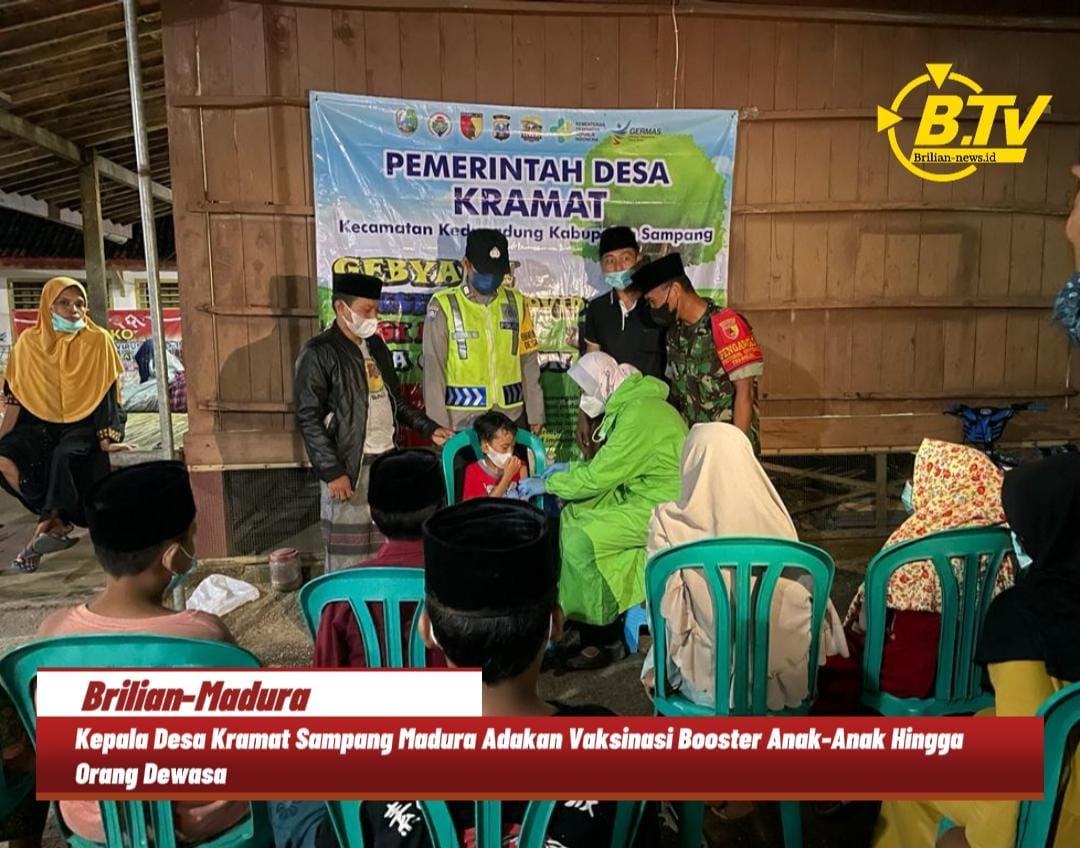 Kades Kramat Sampang Madura Adakan Vaksinasi Booster Anak-Anak Hingga Orang Dewasa
