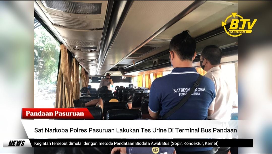 Wujudkan Keselamatan Mudik Lebaran, Satnarkoba Polres Pasuruan Lakukan Tes Urine di Terminal Bus Pandaan