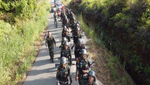 Siswa Satdik-1 Kodiklatal Tanjung Uban Tempuh Long March Sejauh 16 KM