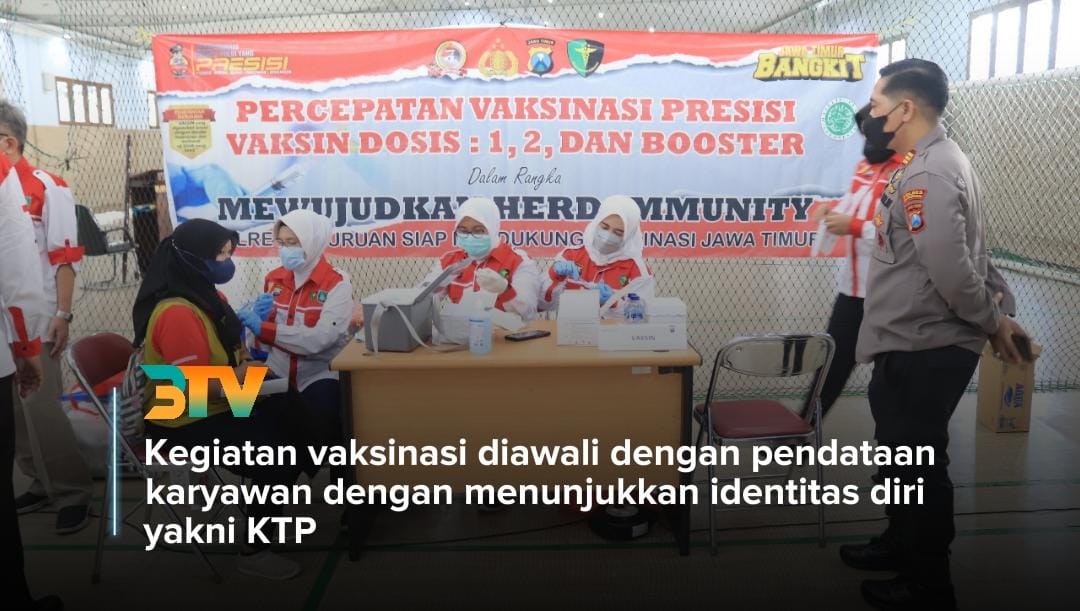 Genjot Program Vaksinasi, Polres Pasuruan Laksanakan Vaksinasi Booster Untuk Karyawan Perusahaan