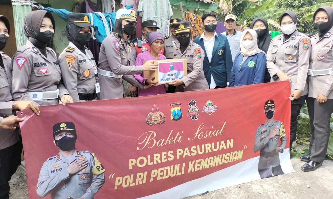 Wujudkan Polri Peduli Kemanusiaan, Polres Pasuruan Laksanakan Baksos