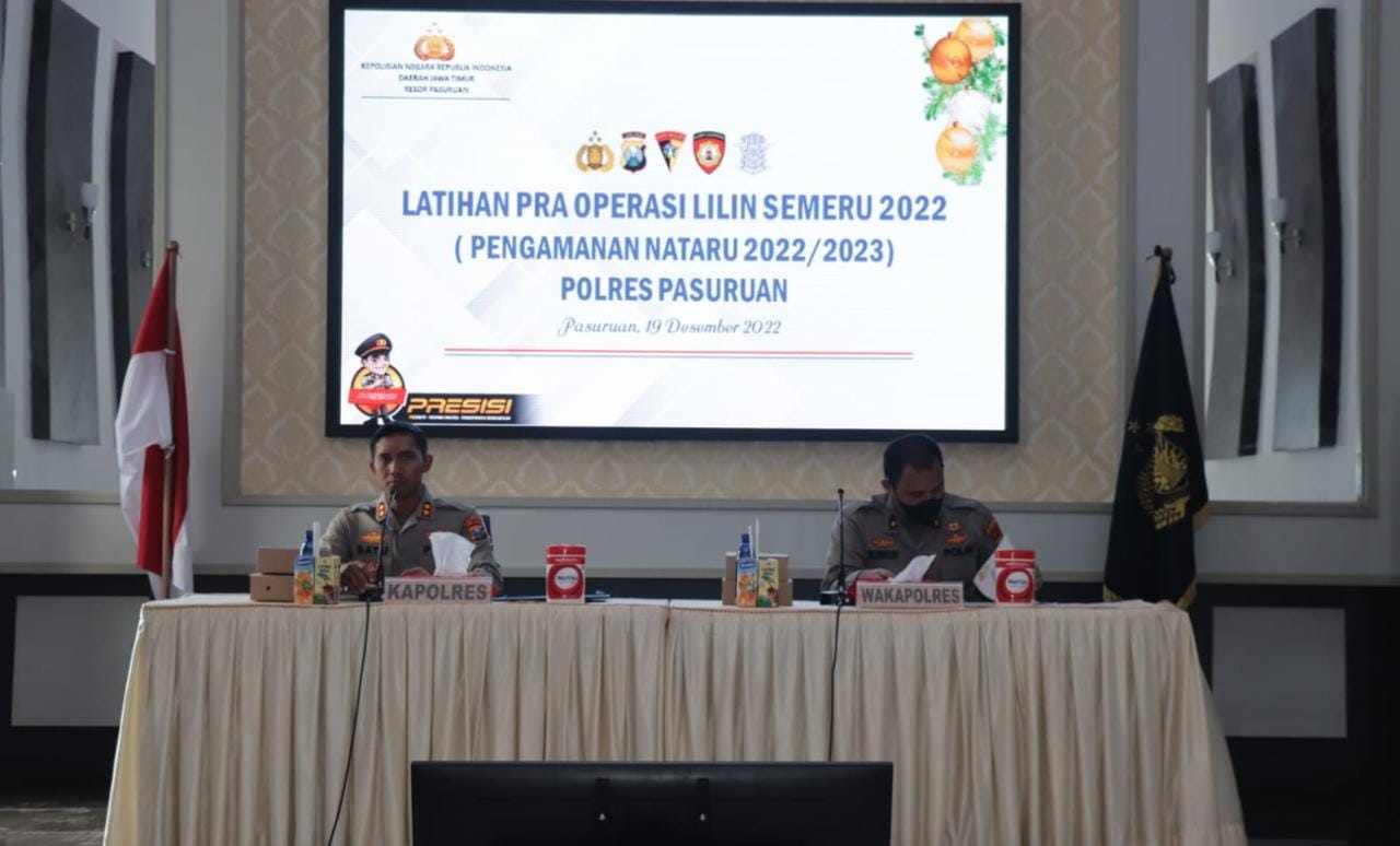 Jelang Perayaan Nataru 2022/2023, Polres Pasuruan Gelar Lat Pra Ops Lilin Semeru 2022