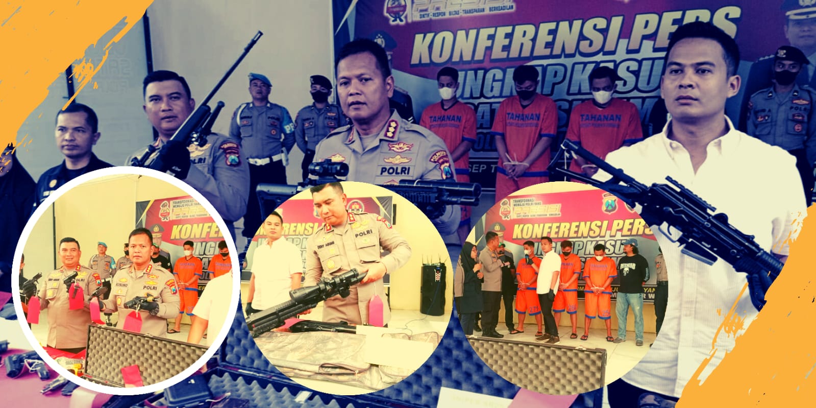 Polresta Sidoarjo Membongkar Sindikat Perdagangan Senpi Antar Provinsi