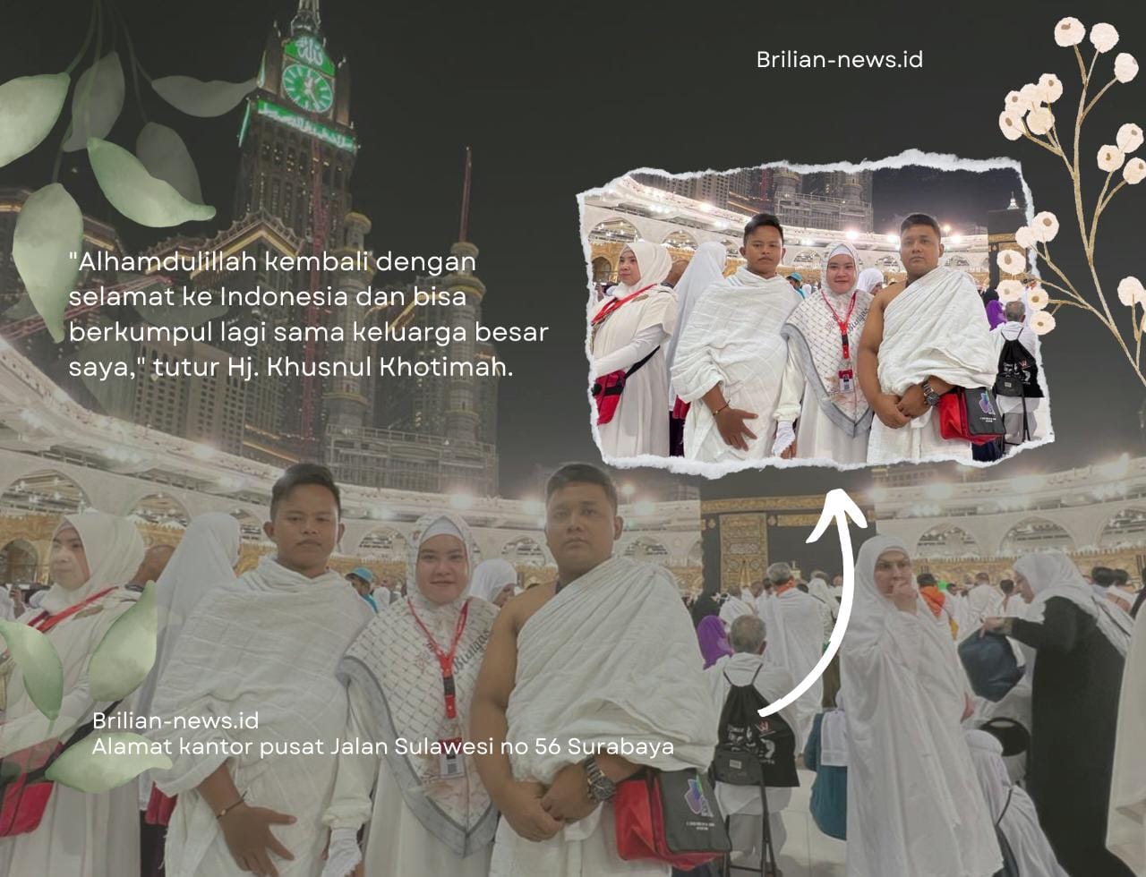 Setelah Jalani Umroh di Tanah Suci, Tiga Jamaah Umroh Asal Surabaya, Kembali Ke Tanah Air