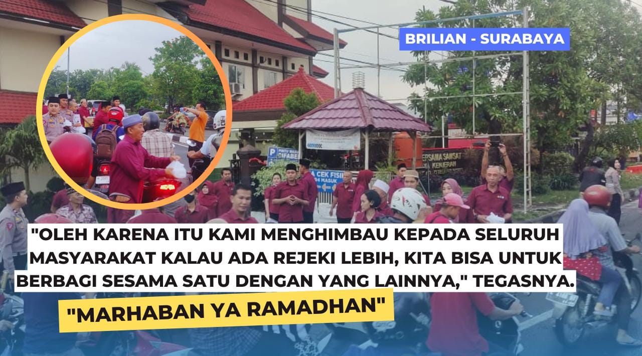 Bulan Yang Penuh Berkah, Samsat Surabaya Utara Bagikan Takjil