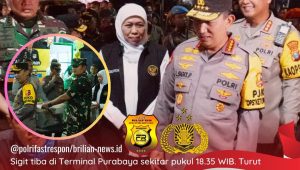 Kapolri Bersama Panglima TNI Tinjau Pos Pelayanan Terpadu di Terminal Purabaya Jawa Timur