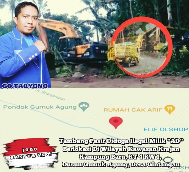 Aktivitas galian C Diduga Ilegal Di Dusun Gumuk Agung, Meresahkan Warga