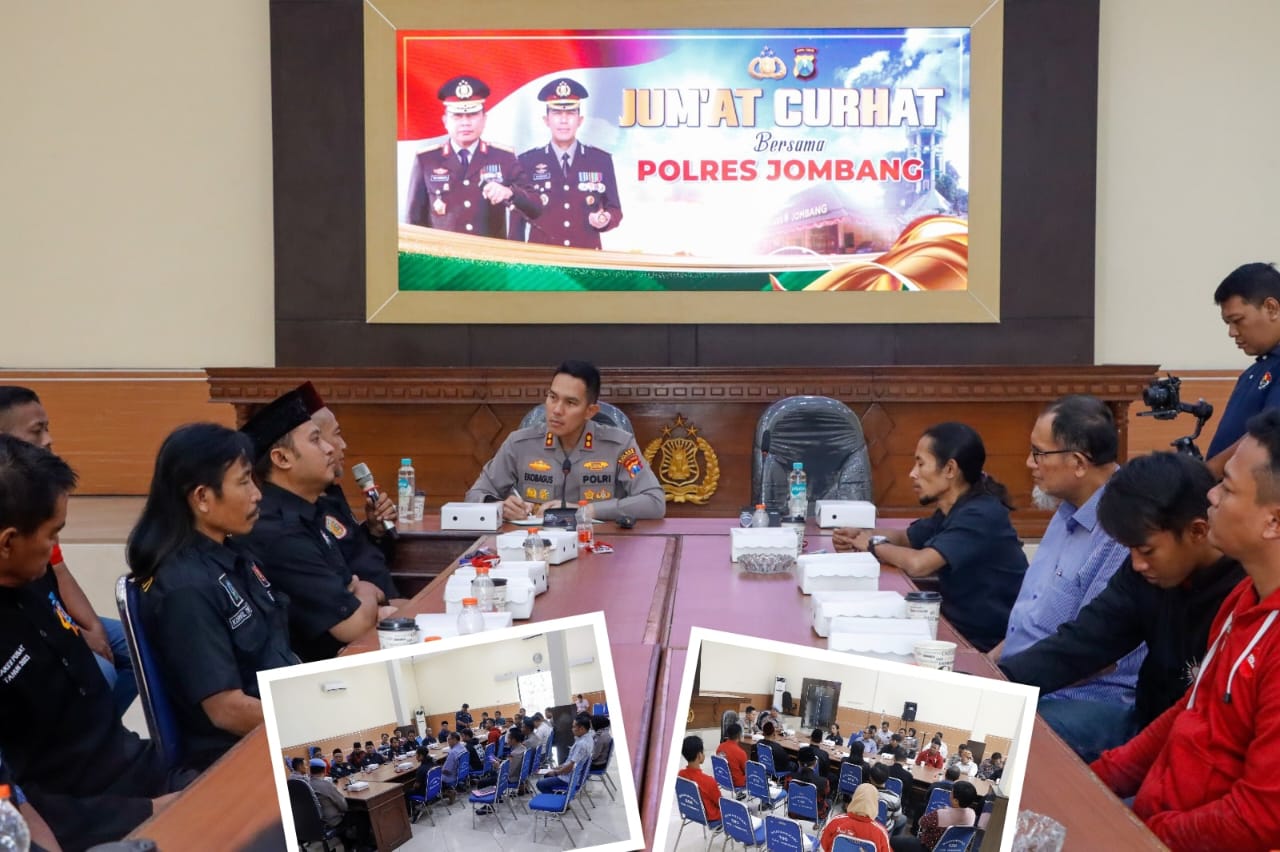 Perguruan Silat Se Jombang Sampaikan Uneg Uneg Kepada Kapolres Jombang Dalam Gelaran Jumat Curhat