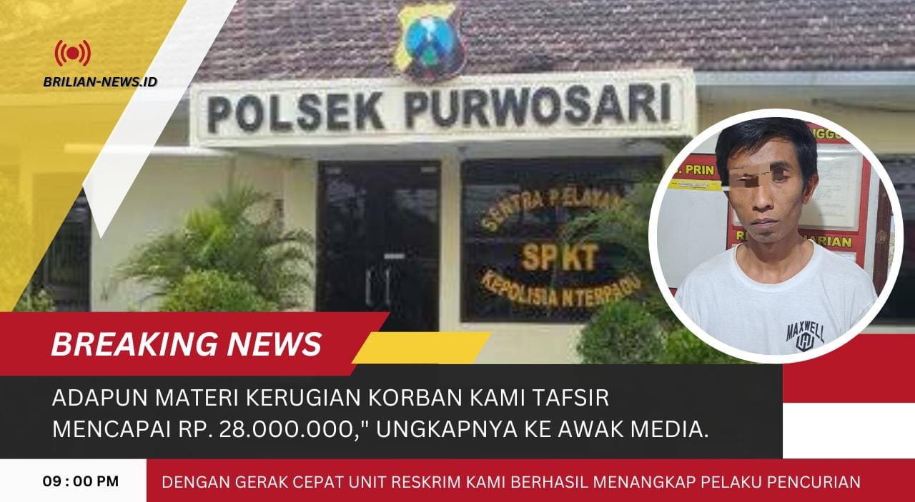 Curi Kabel Listrik di PT. Wonokoyo Jaya Corporindo, Pelaku Berhasil Diringkus Unit Reskrim Polsek Purwosari