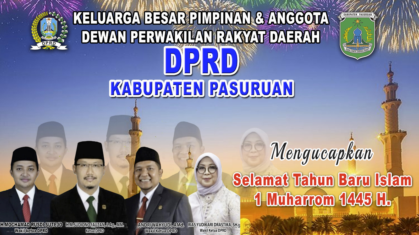 Keluarga Besar DPRD Kabupaten Pasuruan Mengucapkan Selamat Tahun Baru Islam 1 Muharram 1445 H