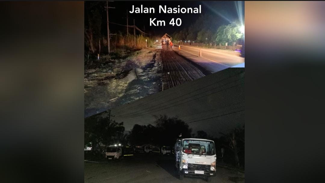Miris!! Proyek Pelebaran Ruas Jalan KM 40 Kebut-Kebutan Diduga Hasil Tidak Maksimal