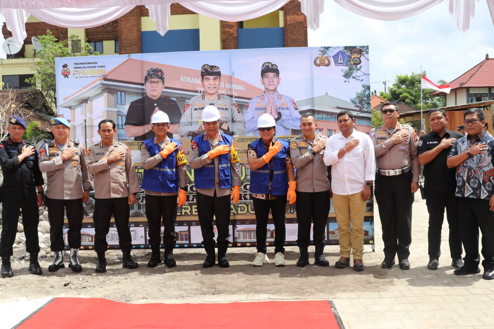 Kapolda Bali Letakan Pondasi Dasar Pembangunan Asrama dan Poliklinik Polres Badung