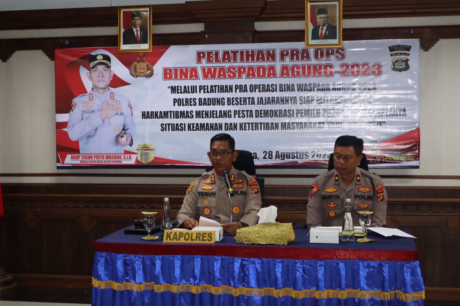 Kapolres AKBP Teguh Priyo Wasono Buka Lat Pra Ops Bina Waspada Agung 2023
