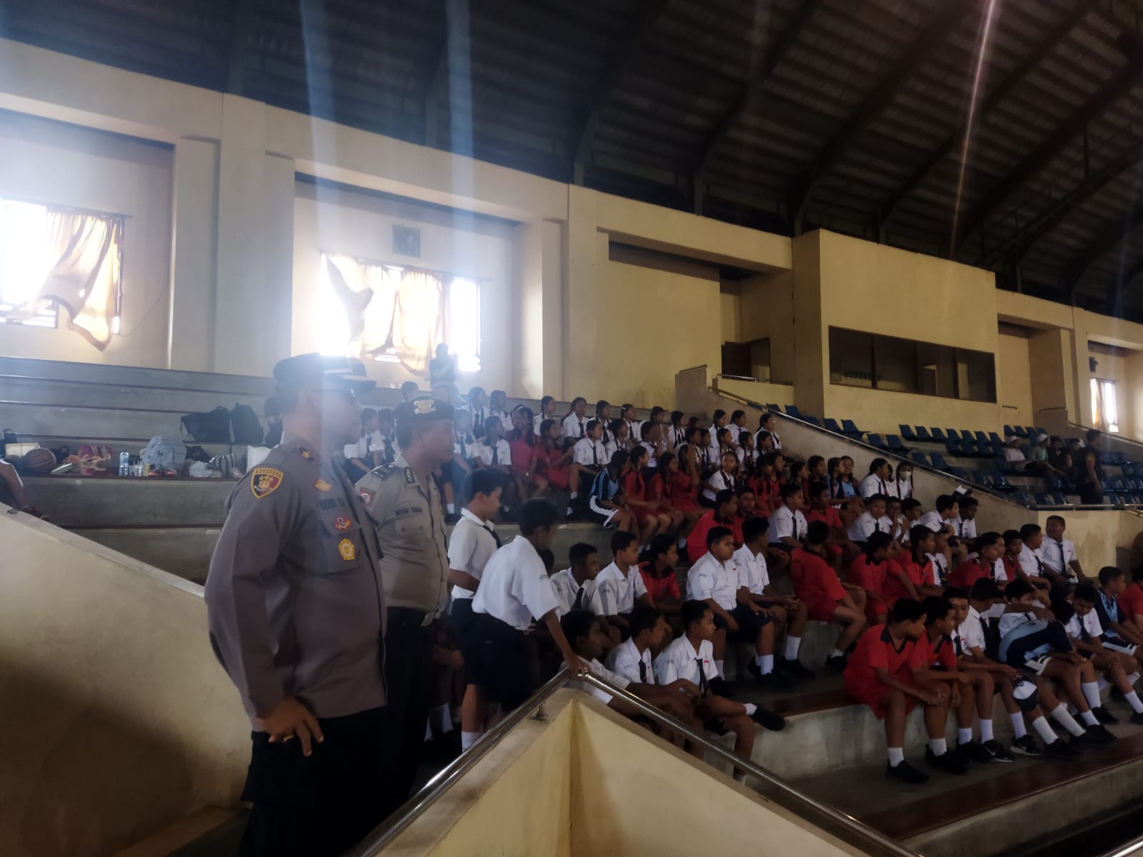 Kapolsek Mengwi Cek Pengamanan Turnamen Basket Bupati Badung Cup 2023