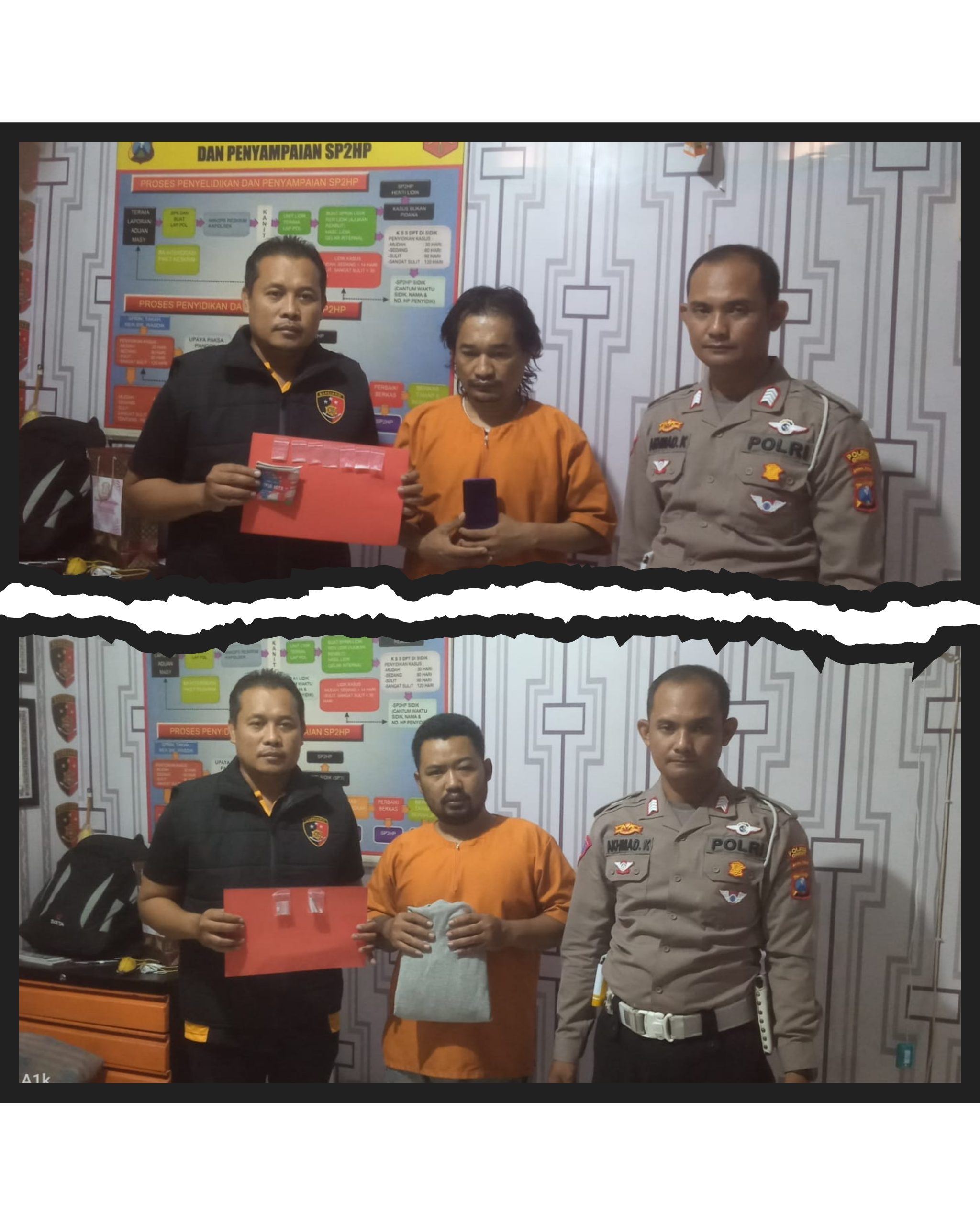 Polsek Duduksampeyan Ringkus Dua Pengedar Narkoba di Dekat SPBU