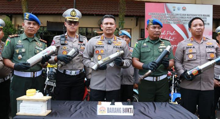 Polresta Kota Malang, Amankan Ratusan Motor Knalpot Brong