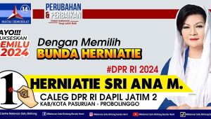 CALEG JATIM 2 PASURUAN – PROBOLINGGO DPR RI PARTAI DEMOKRAT Herniatie Sri Ana M. Cucu Pejuang Probolinggo Siap Menjunjung Kaum Milenial