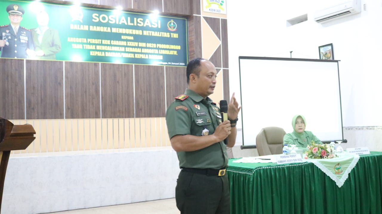 Kodim Probolinggo Gelar Sosialisasi Netralitas TNI Kepada Anggota Persit