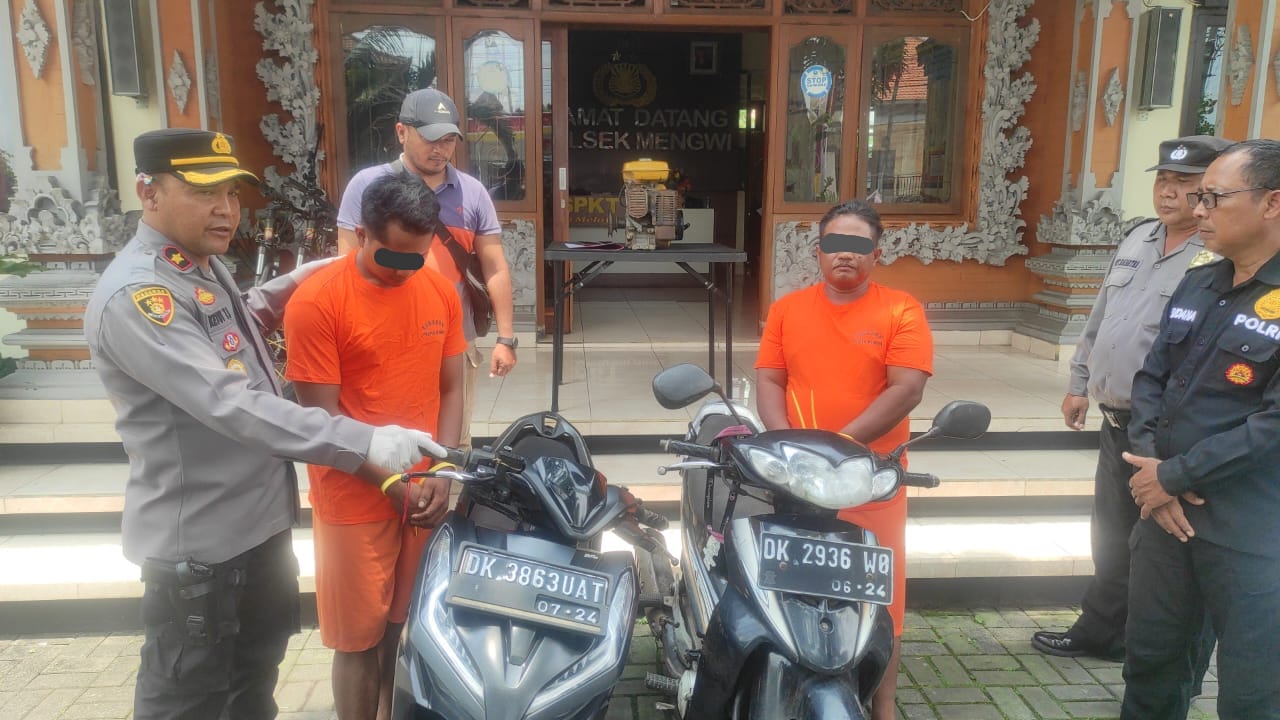 Polsek Mengwi Tangkap 2 Pelaku Pencuri Mesin Traktor