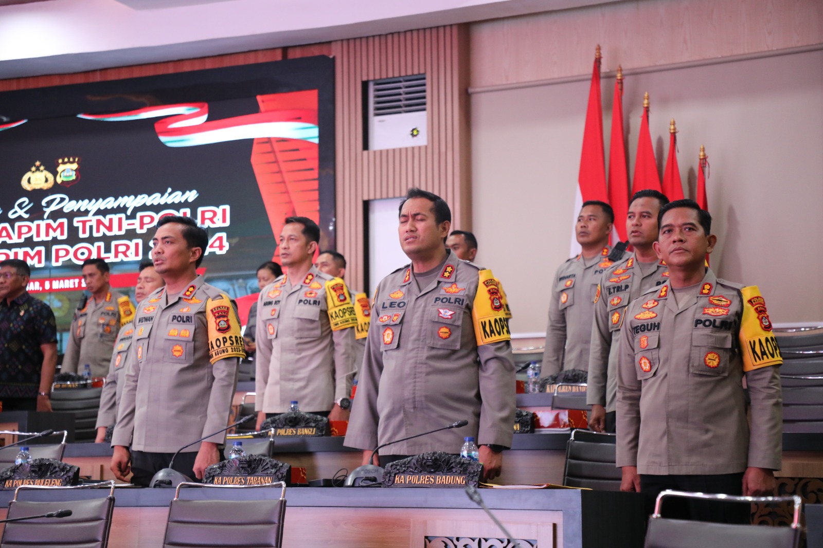 Kapolres Badung AKBP Teguh Priyo Wasono Ikuti Arahan Hasil Rapim TNI-POLRI 2024