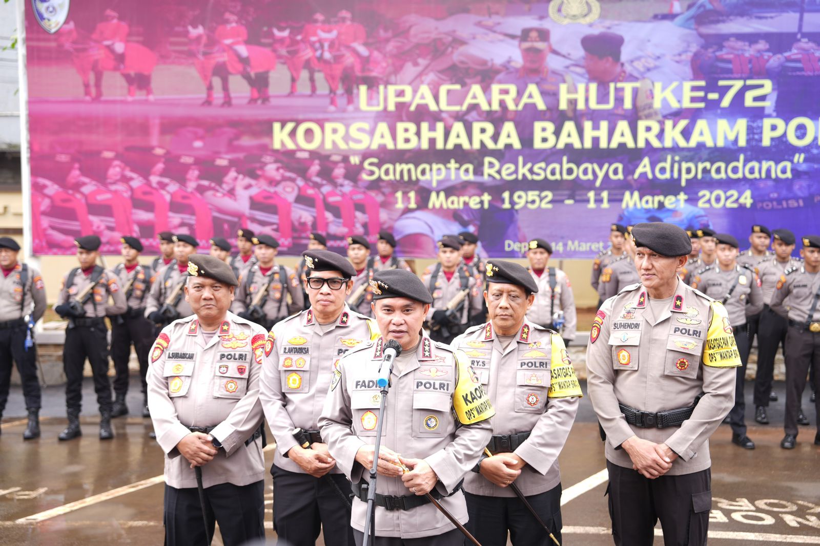 Kabaharkam Polri Sampaikan 7 Pesan Pada Peringatan HUT ke – 72 Korsabhara Baharkam Polri