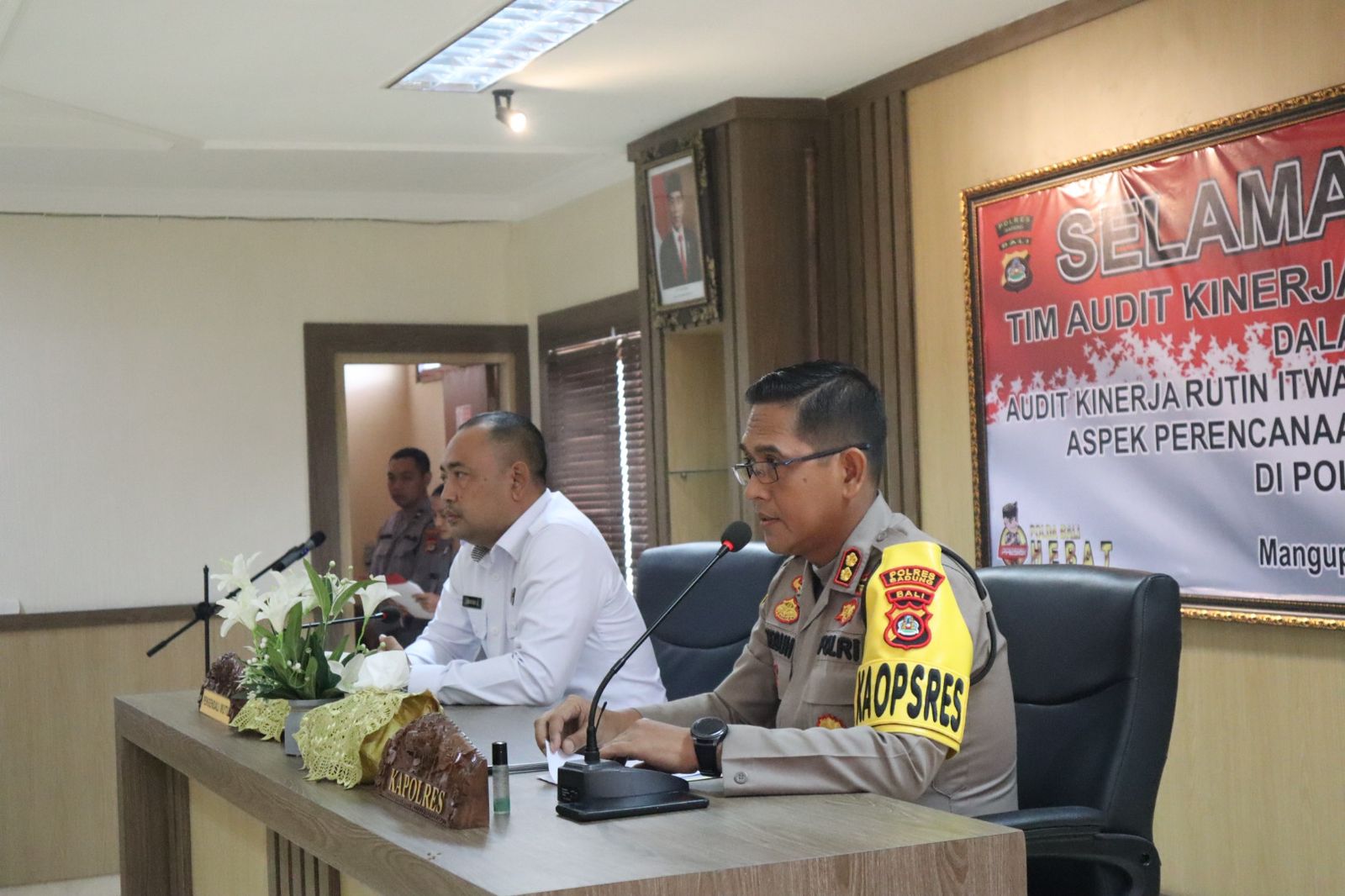 Kapolres Badung AKBP Teguh Priyo Wasono Terima Tim Audit Kinerja Tahap I