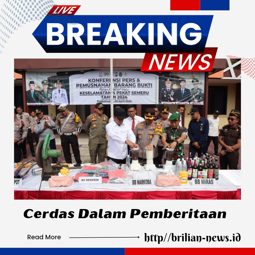 Polres Probolinggo Kota Musnahkan Ribuan Botol Miras dan Barang Bukti Lainnya