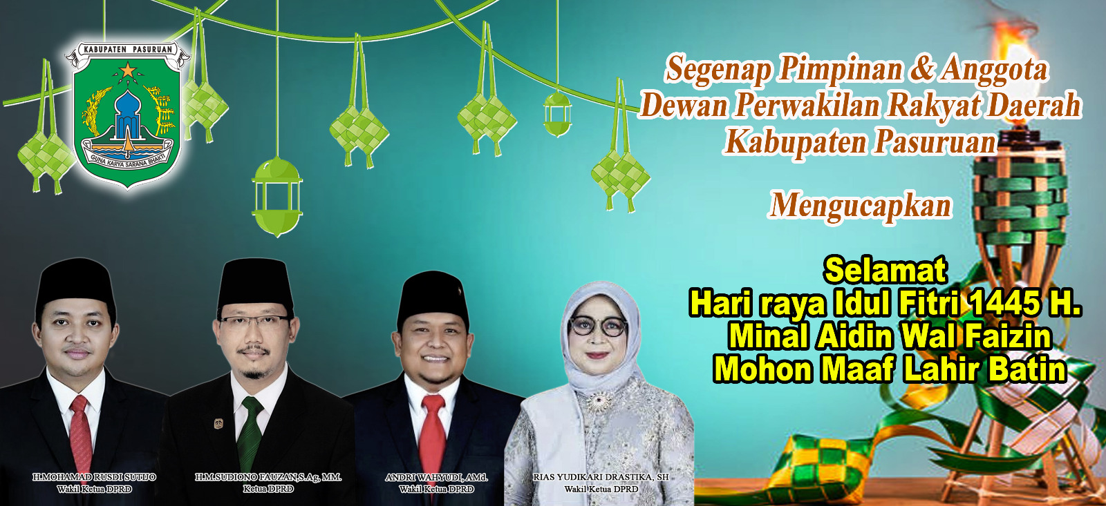 Keluarga Besar DPRD Kabupaten Pasuruan Mengucapkan Selamat Idul Fitri 1445 H
