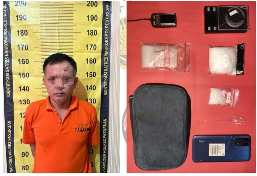 Satresnarkoba Polres Pasuruan Mengamankan Pelaku Pengedar Narkoba Jenis Sabu di Bangil