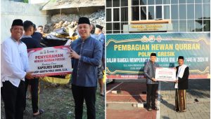 Polres Gresik Bagikan 86 Hewan Kurban di Hari Raya Idul Adha