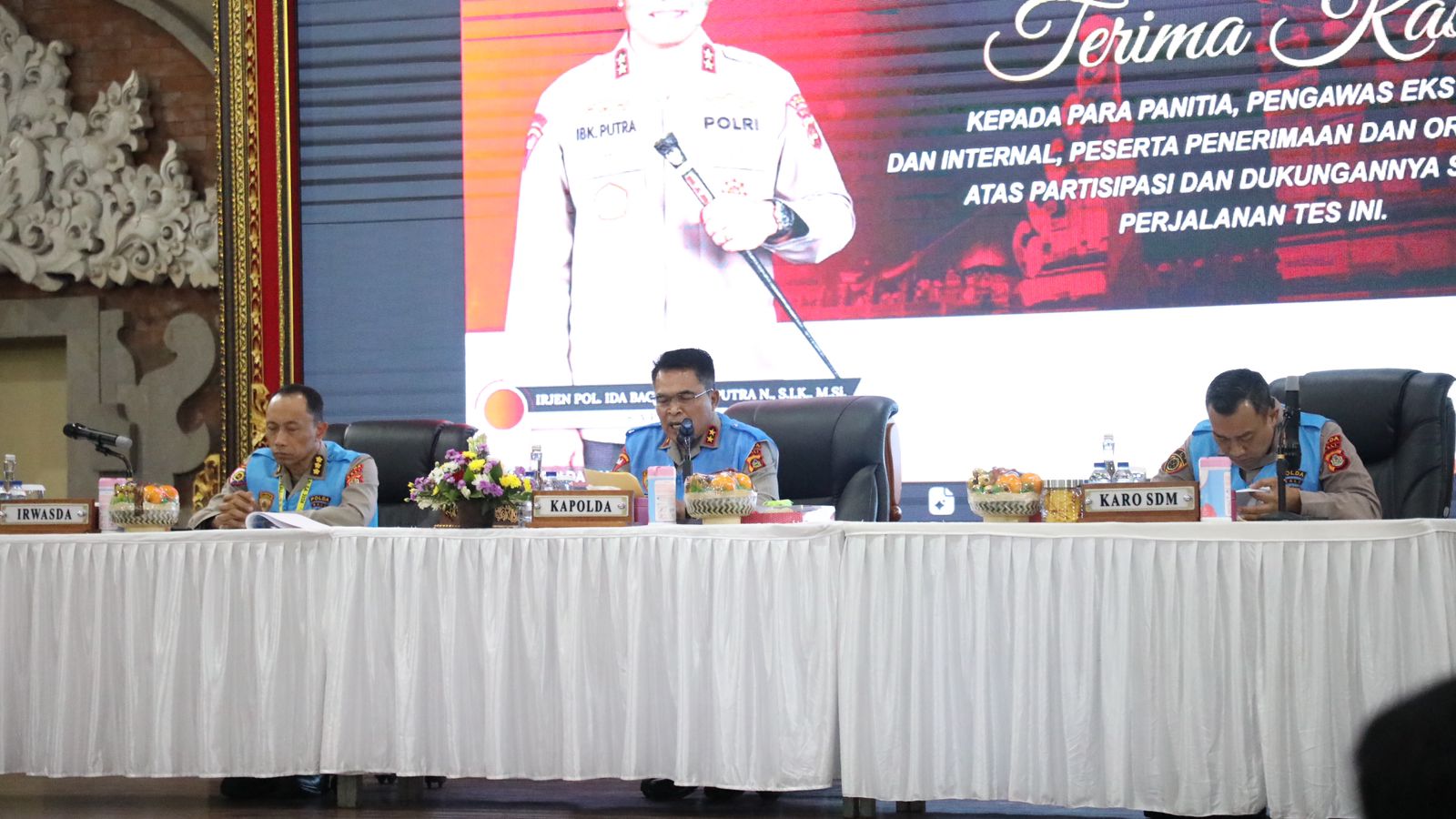 Kapolda Bali Pimpin Sidang Terbuka Penentuan Kelulusan Rikkes Tahap II Calon Bintara dan Tamtama Polri TA 2024