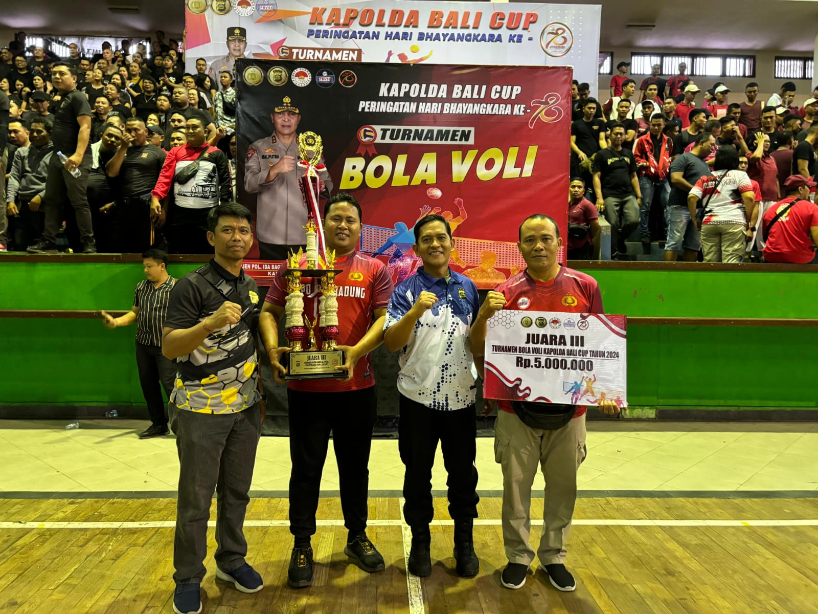 Rampung, Tim Bola Voli Polres Badung Berhasil Raih Juara III Kapolda Bali Cup 2024