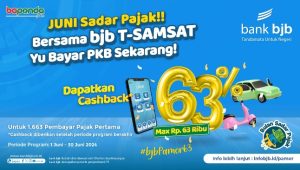 Cashback 63 Persen untuk Pembayaran Pajak Kendaraan Melalui Program bjb Pamor 63