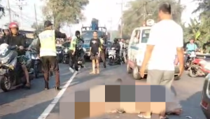 Laka Maut di Perempatan Legundi: Melibatkan 4 Motor dan 1 Mobil