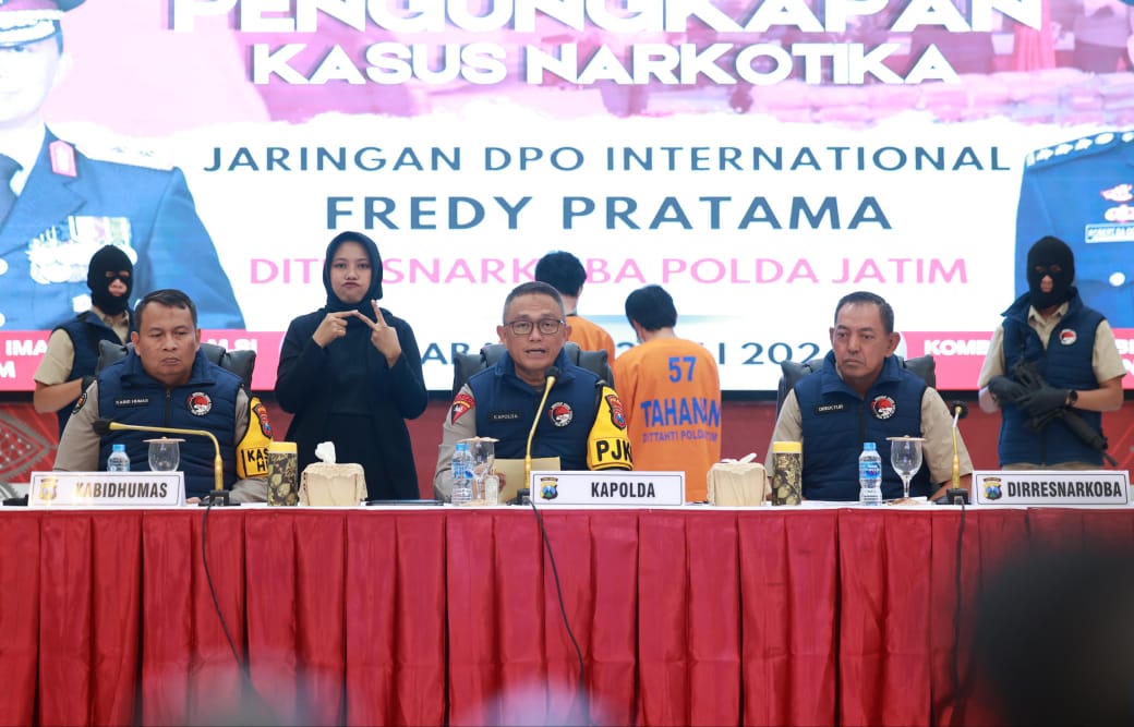 Ditresnarkoba Polda Jatim Ungkap Peredaran Sabu 84 Kg Amankan 2 Tersangka Jaringan DPO Internasional FP