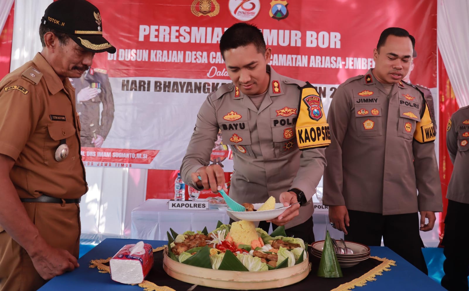 Kapolres Jember Resmikan Sumur Bor Bhayangkara Tatag Trawang Tungga di Desa Candijati