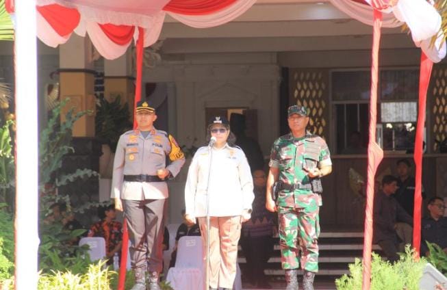 Jelang Pilkada 2024, Polres Kediri Kota Apel Gelar Pasukan Deklarasi Damai dan Simulasi Sispamkota