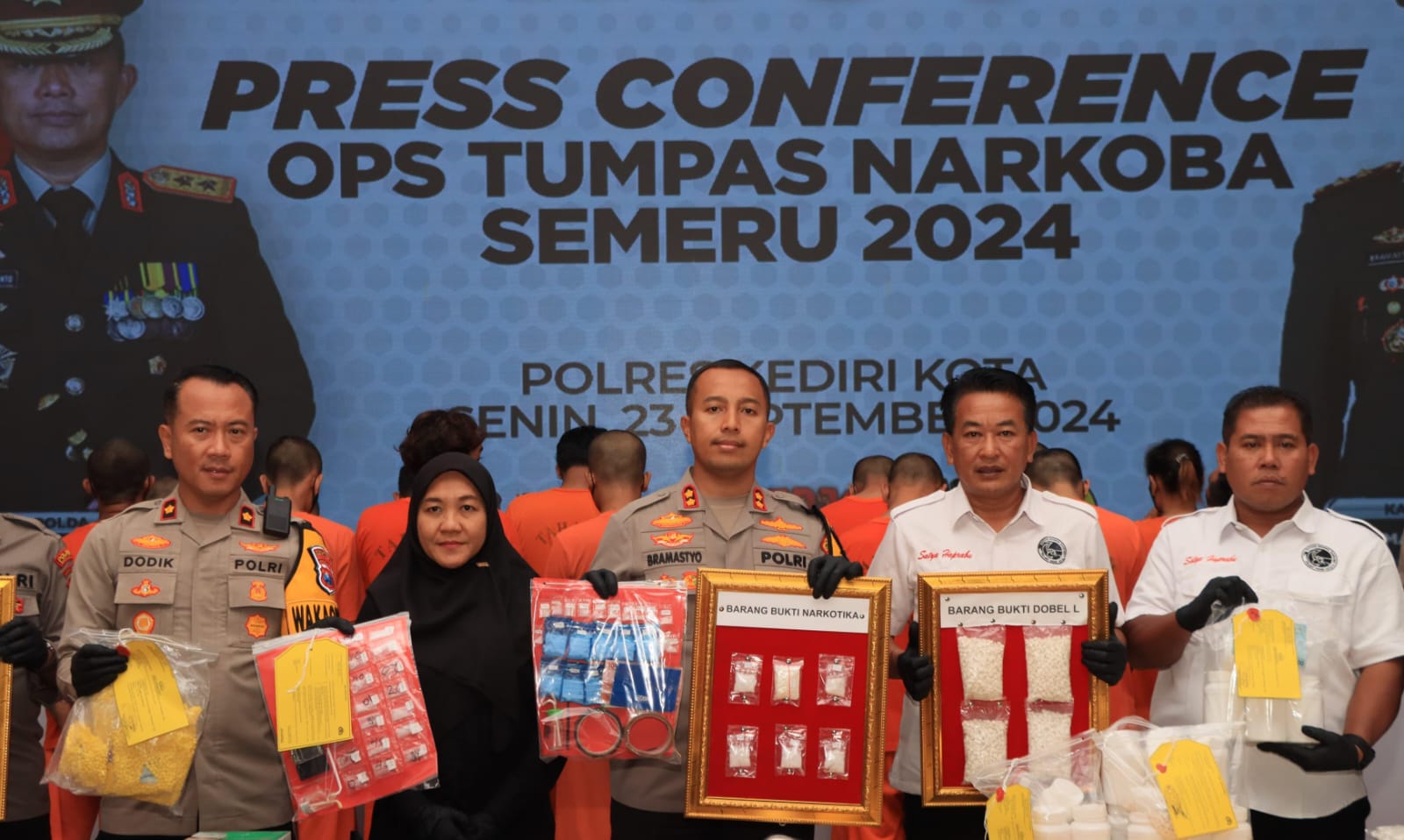 Polres Kediri Kota Amankan Belasan Tersangka Penyalahgunaan Narkoba, Satu Diantaranya Wanita