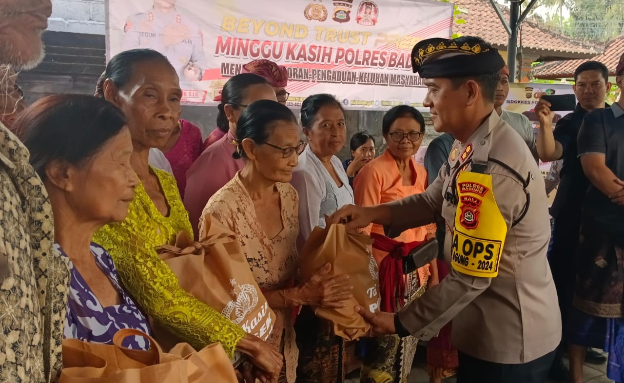Wujud Kepedulian Kepada Para Lansia, Kapolres Badung Gelar Minggu Kasih di Banjar Cemenggon