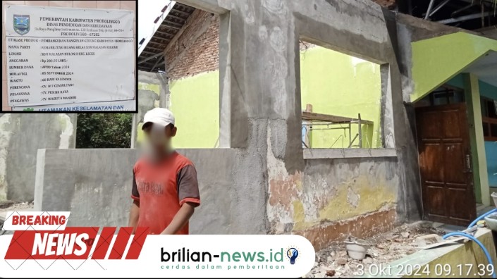 Dugaan Pengerjaan Amburadul Saat Salah Satu CV Mengerjakan Proyek Di SDN Malasan Kulon 02