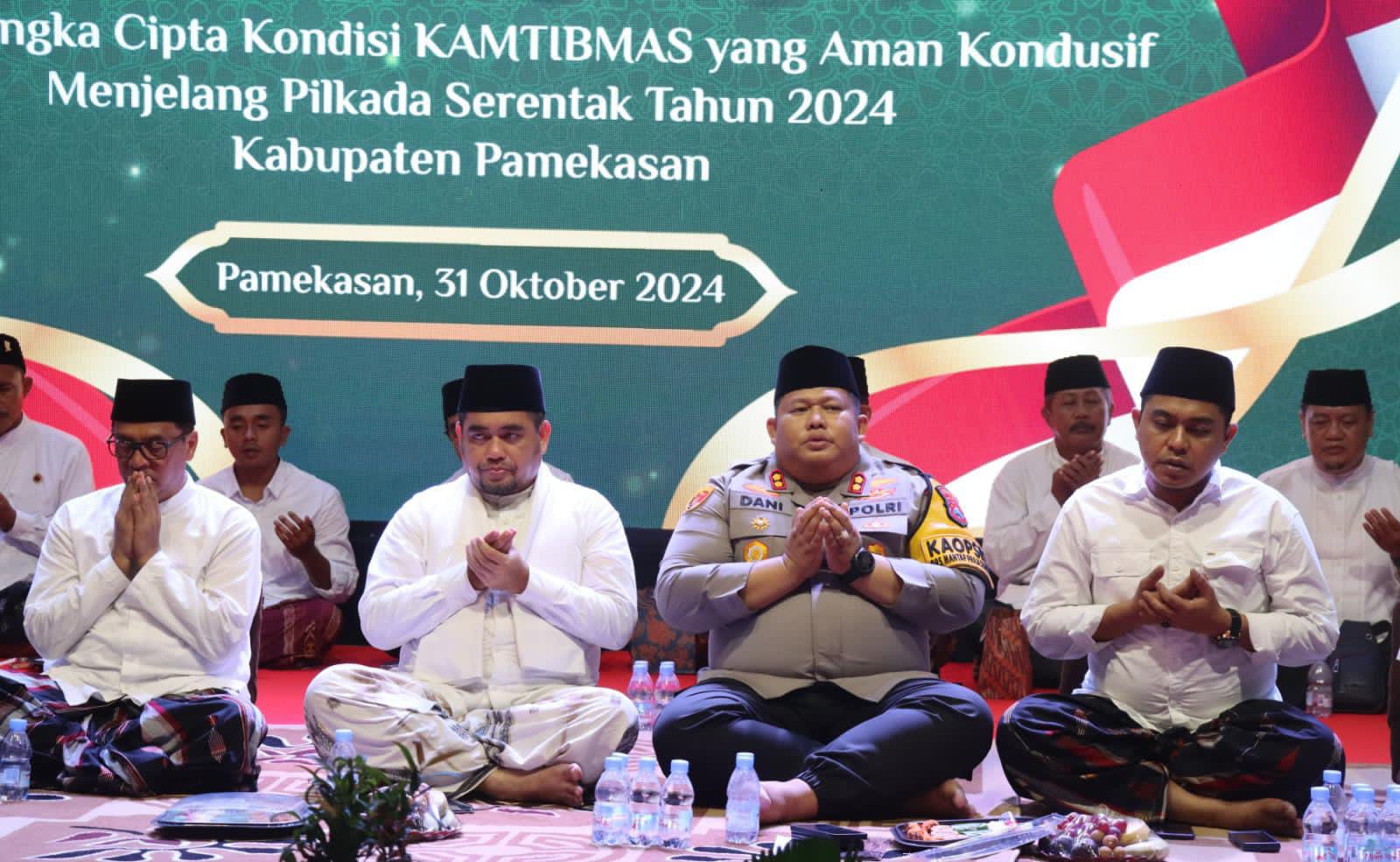 Polres Pamekasan Gelar Sholawat dan Doa Bersama, Wujudkan Pilkada Serentak 2024 yang Aman, Damai dan Sejuk