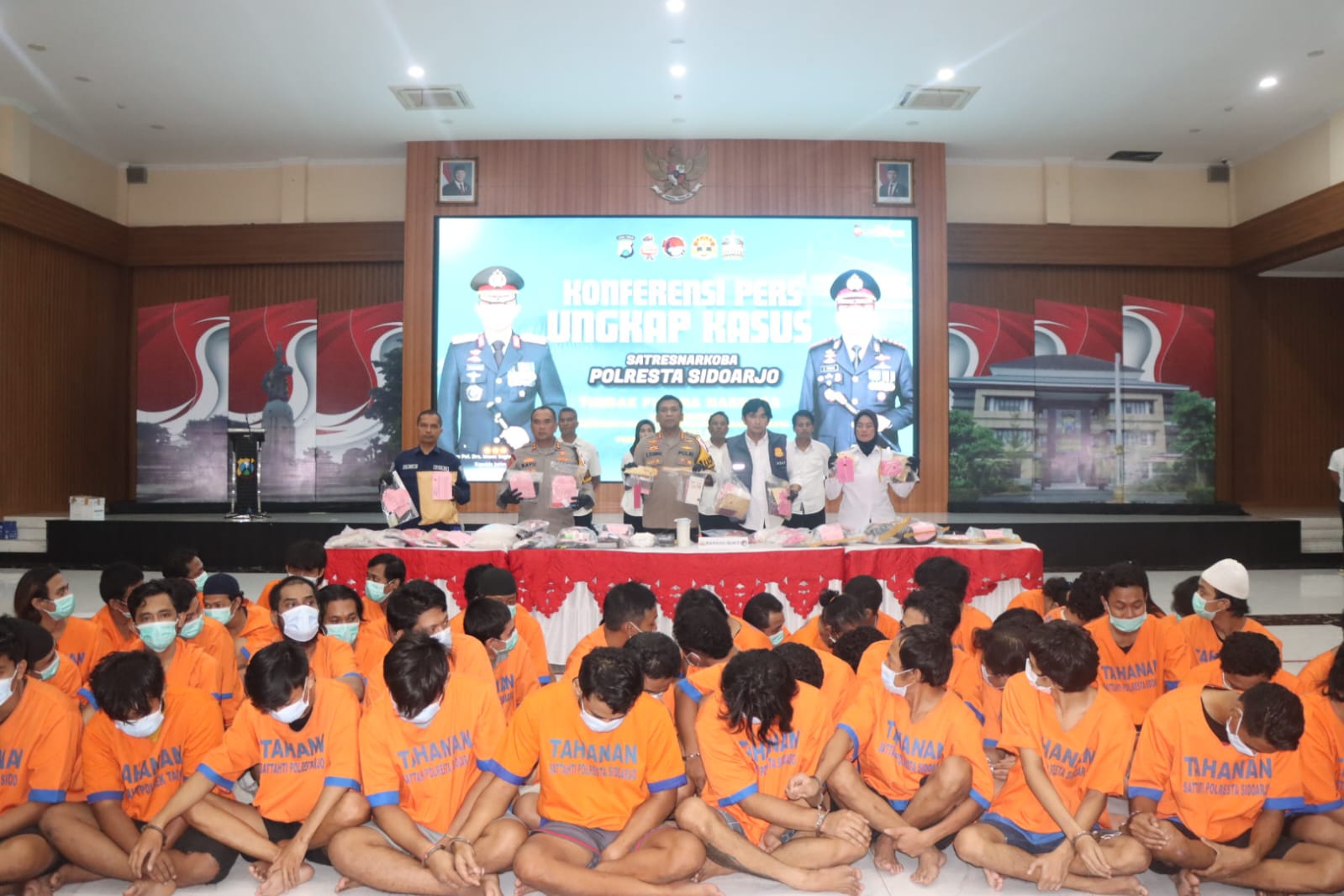 Polresta Sidoarjo Ungkap 110 Kasus Narkoba Amankan 134 Tersangka